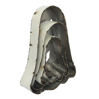 Stacked set of three nesting white metal ghost Halloween decorations