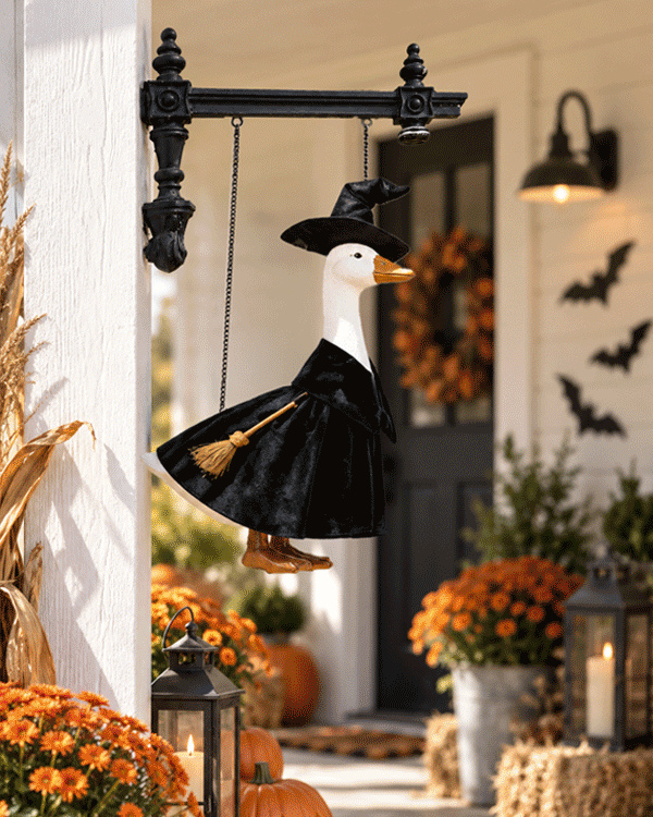 Sculpted Countryside Goose Statue with Costumes | Signs of the Season