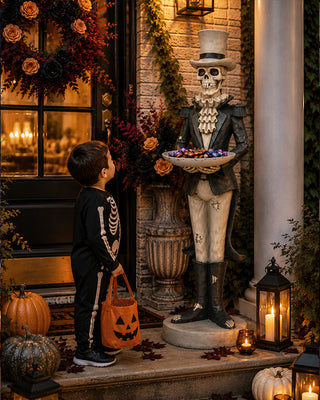 HUGE Skeleton Butler with Bowl | 56 Inches