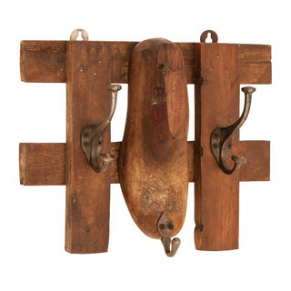 Handmade wooden shoe hook rack wall organizer