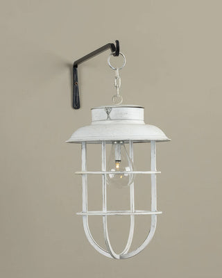 Aged White Solar Lantern Garden Display
