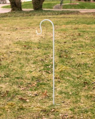 Aged White Solar Lantern Garden Display