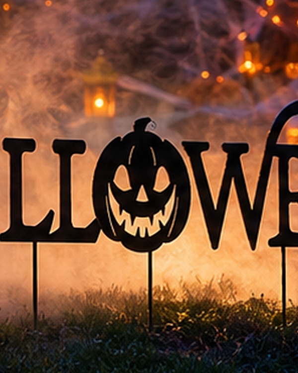 12 Feet Wide Happy Halloween Yard Stakes