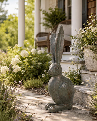 Tall Hare Garden Statue 24 Inch Outdoor Sculpture
