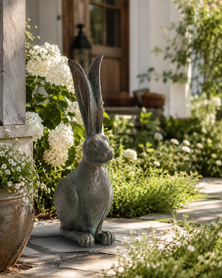 Tall Hare Garden Statue 24 Inch Outdoor Sculpture