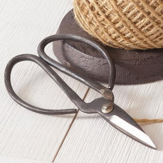 Vintage Cast Iron Sewing Machine String Holder with Hemp Twine and Scissors Set