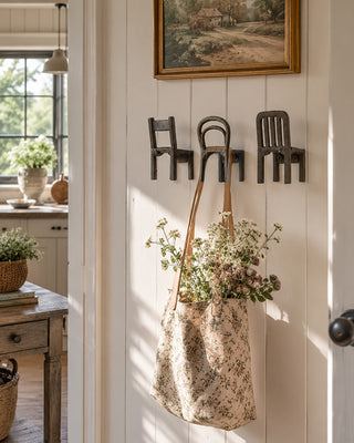 Cast Iron Chair Coat Hooks, Set of 3
