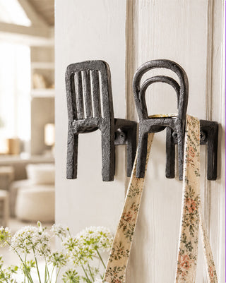 Cast Iron Chair Coat Hooks, Set of 3