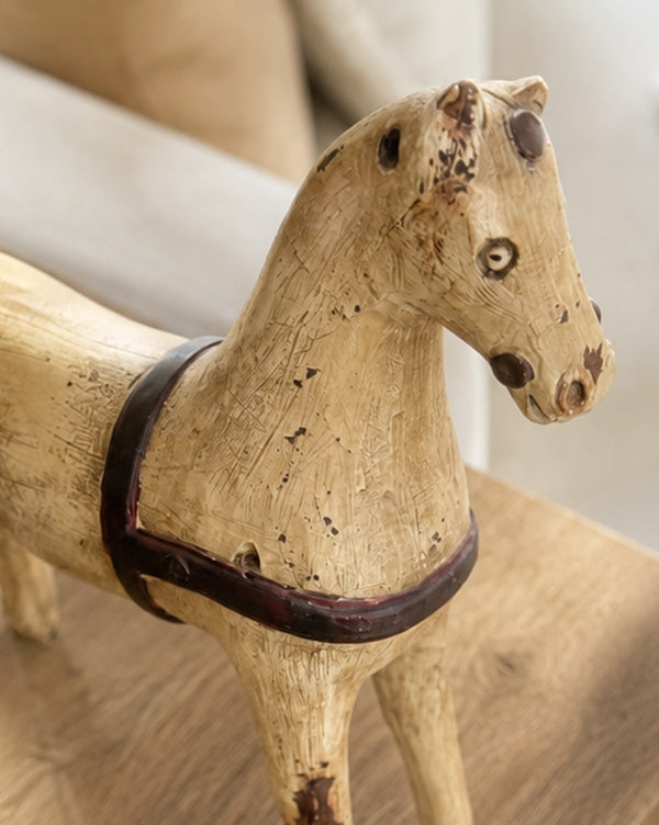 Heirloom Antique-Inspired Carved Horse Figurine