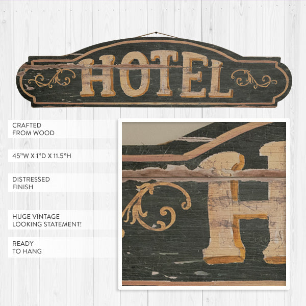 Hotel. Sign Types Vintage-Inspired Hotel Sign - Default Title - Decor Steals