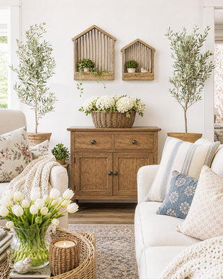 Wooden House-Shaped Wall Shelves - Set of 2 Farmhouse Wall Planters