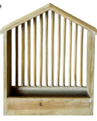 Wooden House-Shaped Wall Shelves - Set of 2 Farmhouse Wall Planters
