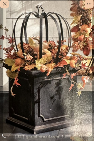 Cream Wrought Iron Garden Sphere Planter
