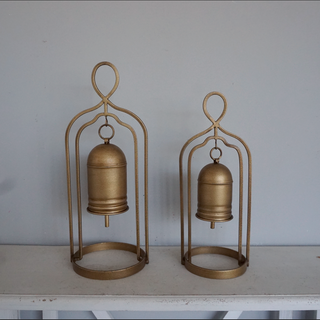 Metal Christmas Bells on Stands, Set of 2 Tabletop Holiday Decor