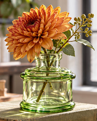 Old-World Glass Ink Pot Bud Vases, Set of 2
