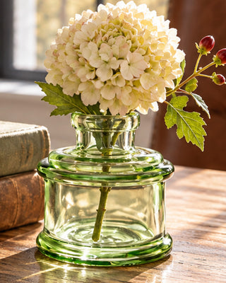 Old-World Glass Ink Pot Bud Vases, Set of 2