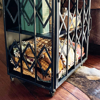 Rolling Industrial Accordion Metal Shelf Cabinet