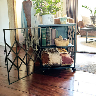 Rolling Industrial Accordion Metal Shelf Cabinet