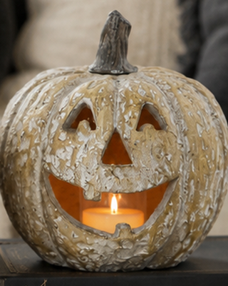 Vintage Inspired Jack-O-Lantern Statues Outdoor, Set of 2