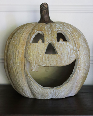Vintage Inspired Jack-O-Lantern Statues Outdoor, Set of 2