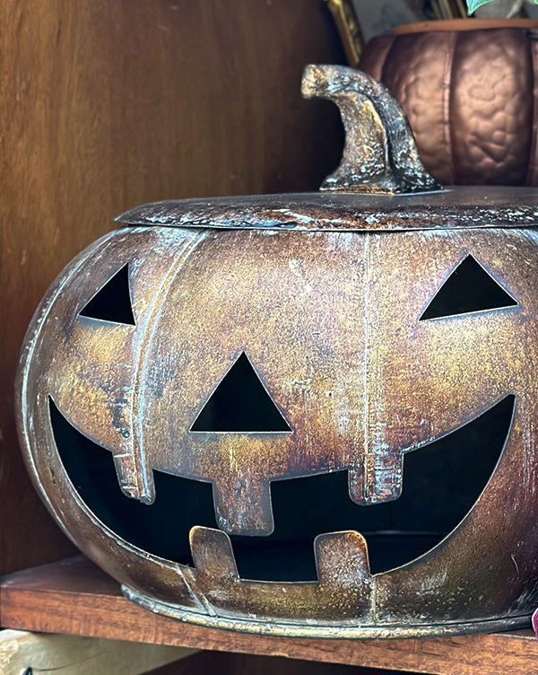 Huge Metal Jack O Lanterns, Set of Three, Choose Your Color