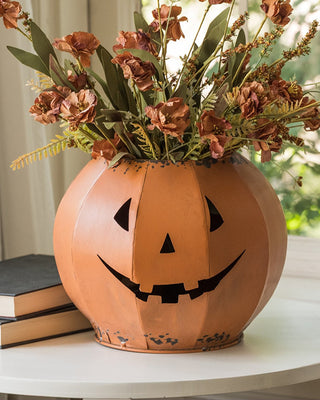 Whimsical Metal Jack-o'-Lantern Candy Bowl, 8"