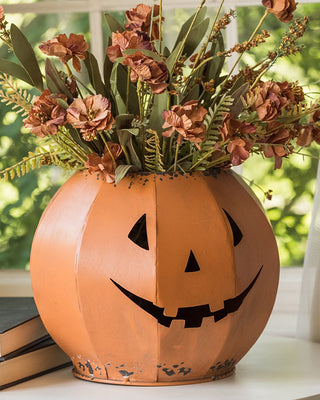 Whimsical Metal Jack-o'-Lantern Candy Bowl, 8"