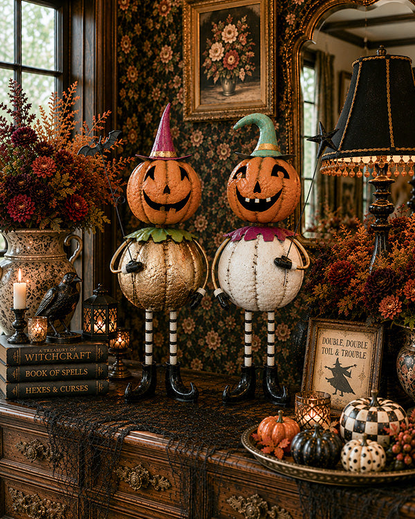 Oversized Whimsical Metal Jack-O'-Lantern Kids, Choose Your Style