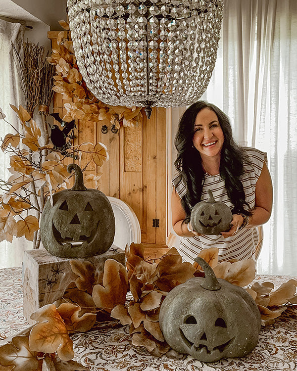 Terracotta Inspired Outdoor Jack-o-lanterns, Set of 3
