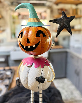 Oversized Whimsical Metal Jack-O'-Lantern Kids, Choose Your Style