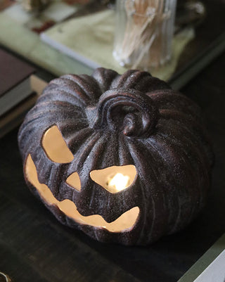 Glowing LED Jack-O-Lanterns, Set of 2