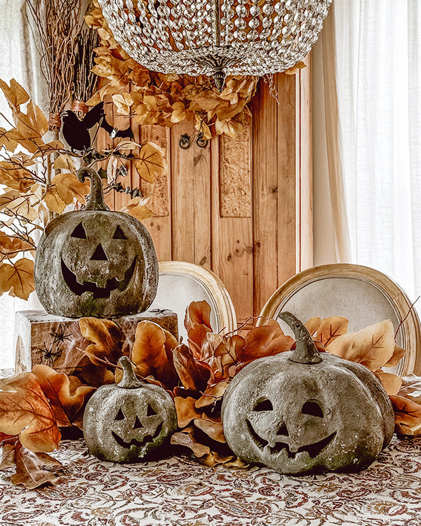 Terracotta Inspired Outdoor Jack-o-lanterns, Set of 3