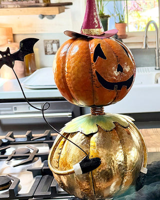 Oversized Whimsical Metal Jack-O'-Lantern Kids, Choose Your Style