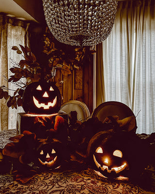 Terracotta Inspired Outdoor Jack-o-lanterns, Set of 3