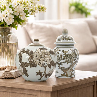 Botanical Ceramic Jars, Choose Your Style