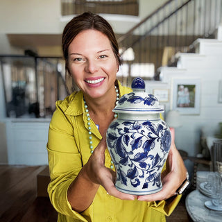 Lotus Chinoiserie Ginger Jar