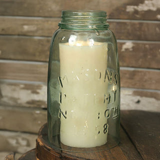 Open-Ended Vintage Mason Jar Glass Candle Chimneys, Set of 2