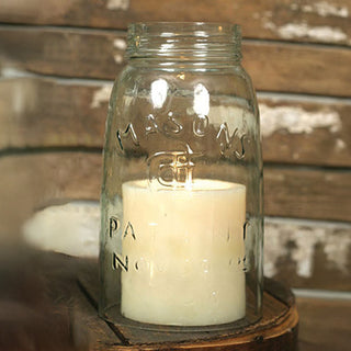 Open-Ended Vintage Mason Jar Glass Candle Chimneys, Set of 2