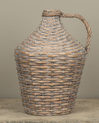 Woven Jug with Handle - Natural Wicker Vessel