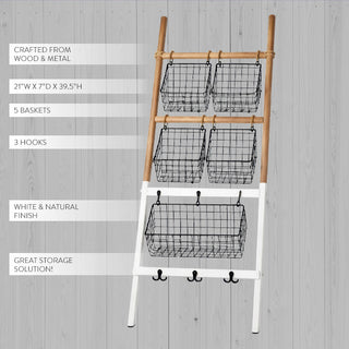 wood metal ladder storage organizer