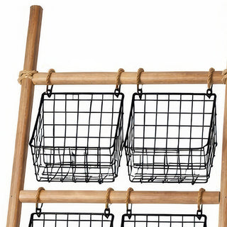 wood metal ladder storage organizer
