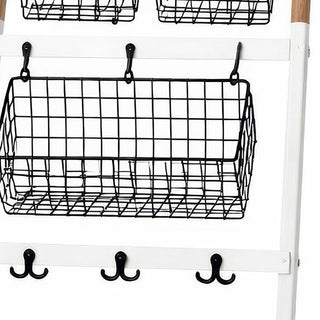 wood metal ladder storage organizer