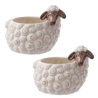 Sheep planter set rustic floral vase farmhouse home accent