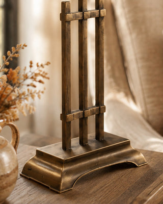 Artisan Sculpted Table Lamp with Fabric Shade