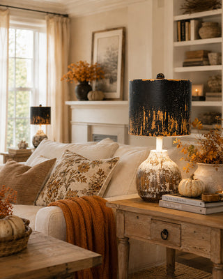 Hand-Forged Iron & Wood Table Lamps, Set of 2