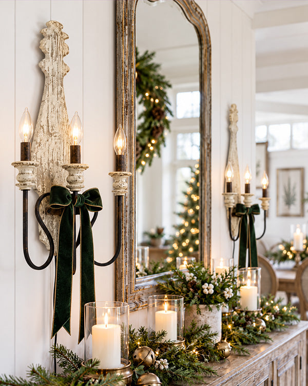 Chateau-Inspired Wood & Iron Wall Sconce