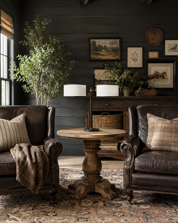 Dual Shade Black & Brass LED Accent Table Lamp with Remote