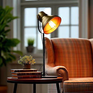 Industrial Metal Table Lamp with Adjustable Head