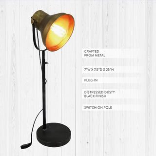 Industrial Metal Table Lamp with Adjustable Head