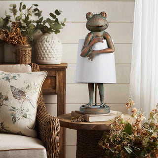 lamp in farmhouse living room